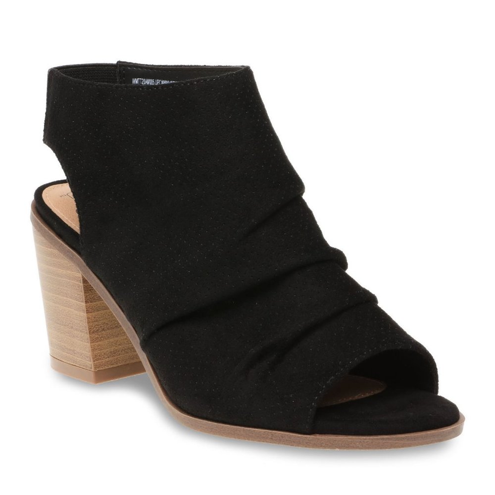 Black Peep Toe Bootie